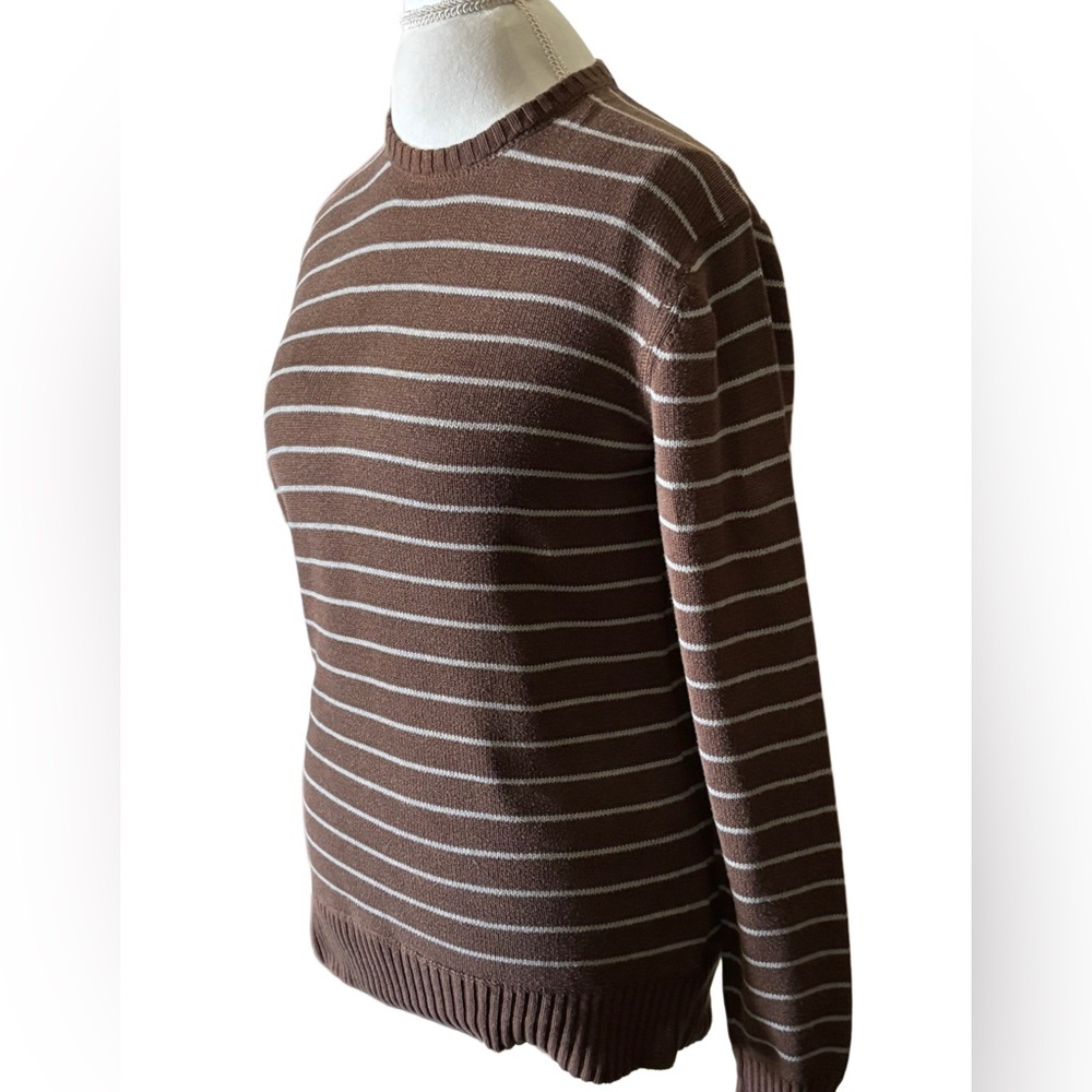 Aeropostale Brown Striped Crewneck Sweater Size Small - Picture 3 of 8